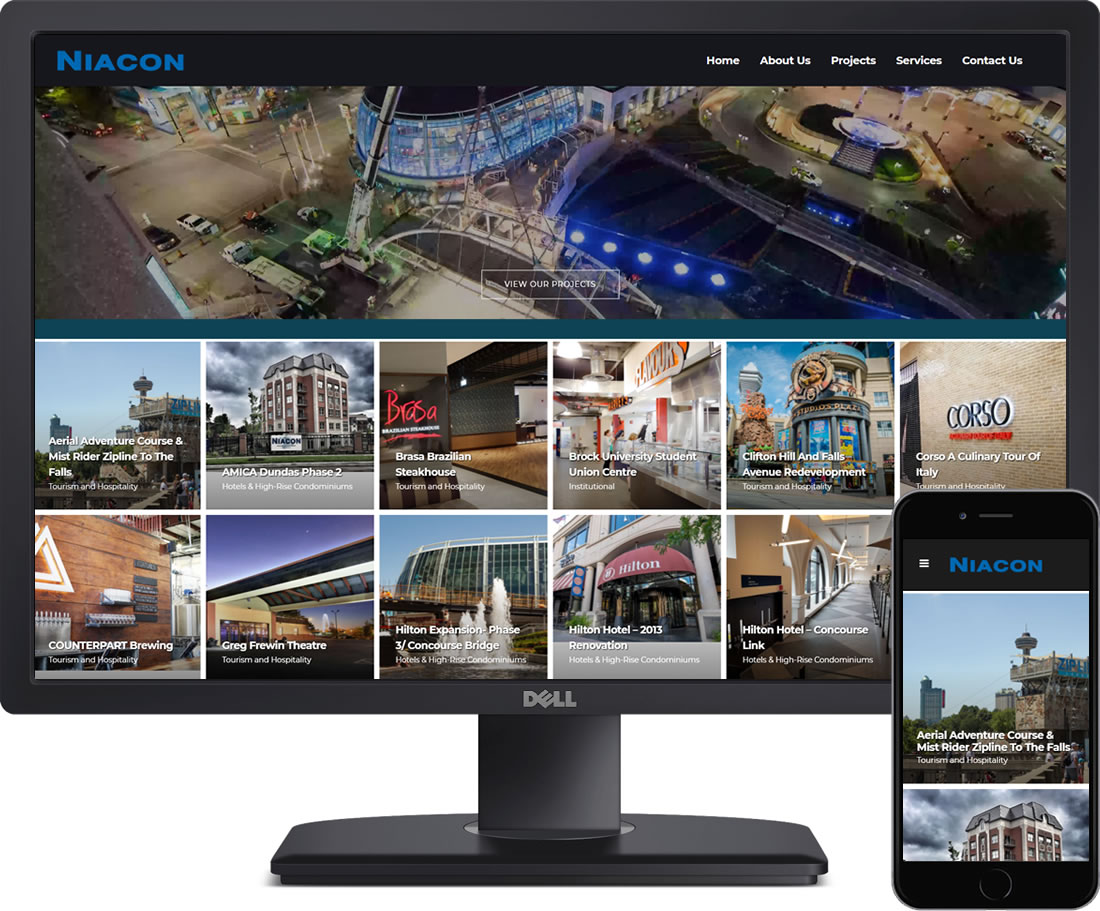 niagara web design portfolio niacon